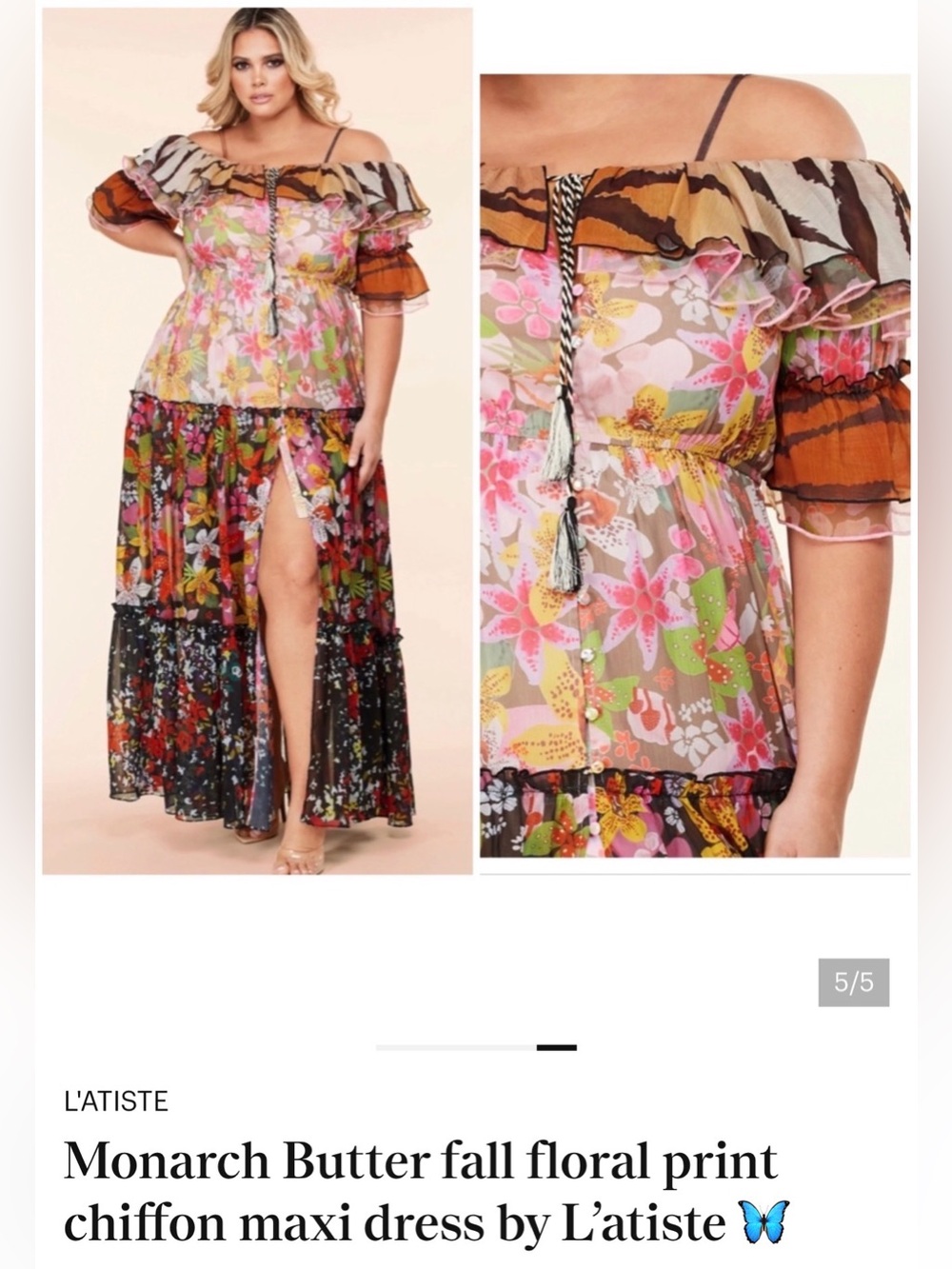 L'ATISTE Multicolor Maxi Dress